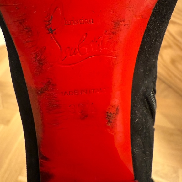 CHRISTIAN LOUBOUTIN Black Suede Alta Stretch Thigh High Boots Size 36.5 - Picture 5 of 6